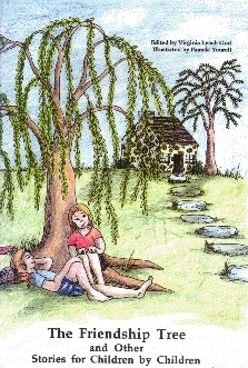 The cover illustration shows friends coversing under a willow tree